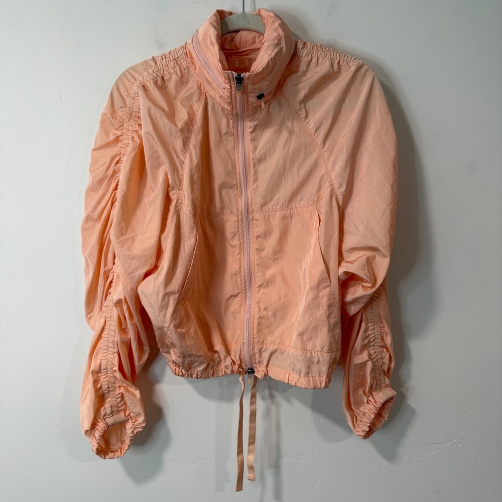 Free People Movement Women Way Home Packable Jacket Windbreaker Small Peach Crop